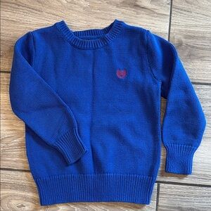 Chaps Boys Blue Knit Sweater with Red Logo